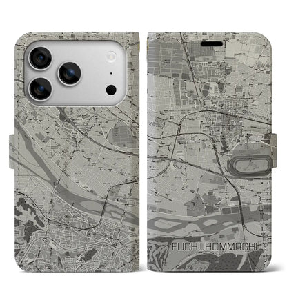 【府中本町（東京都）】地図柄iPhoneケース（手帳タイプ）