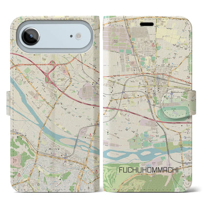 【府中本町（東京都）】地図柄iPhoneケース（手帳タイプ）