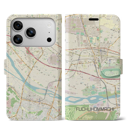 【府中本町（東京都）】地図柄iPhoneケース（手帳タイプ）