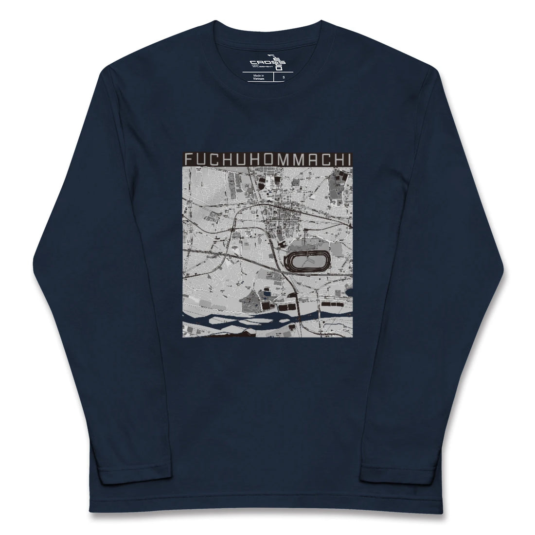 【府中本町(東京都)】地図柄ロングスリーブTシャツ