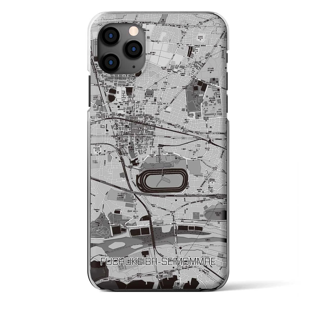 【府中競馬正門前（東京都）】地図柄iPhoneケース（クリアタイプ）