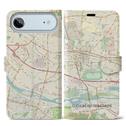 【府中競馬正門前（東京都）】地図柄iPhoneケース（手帳タイプ）