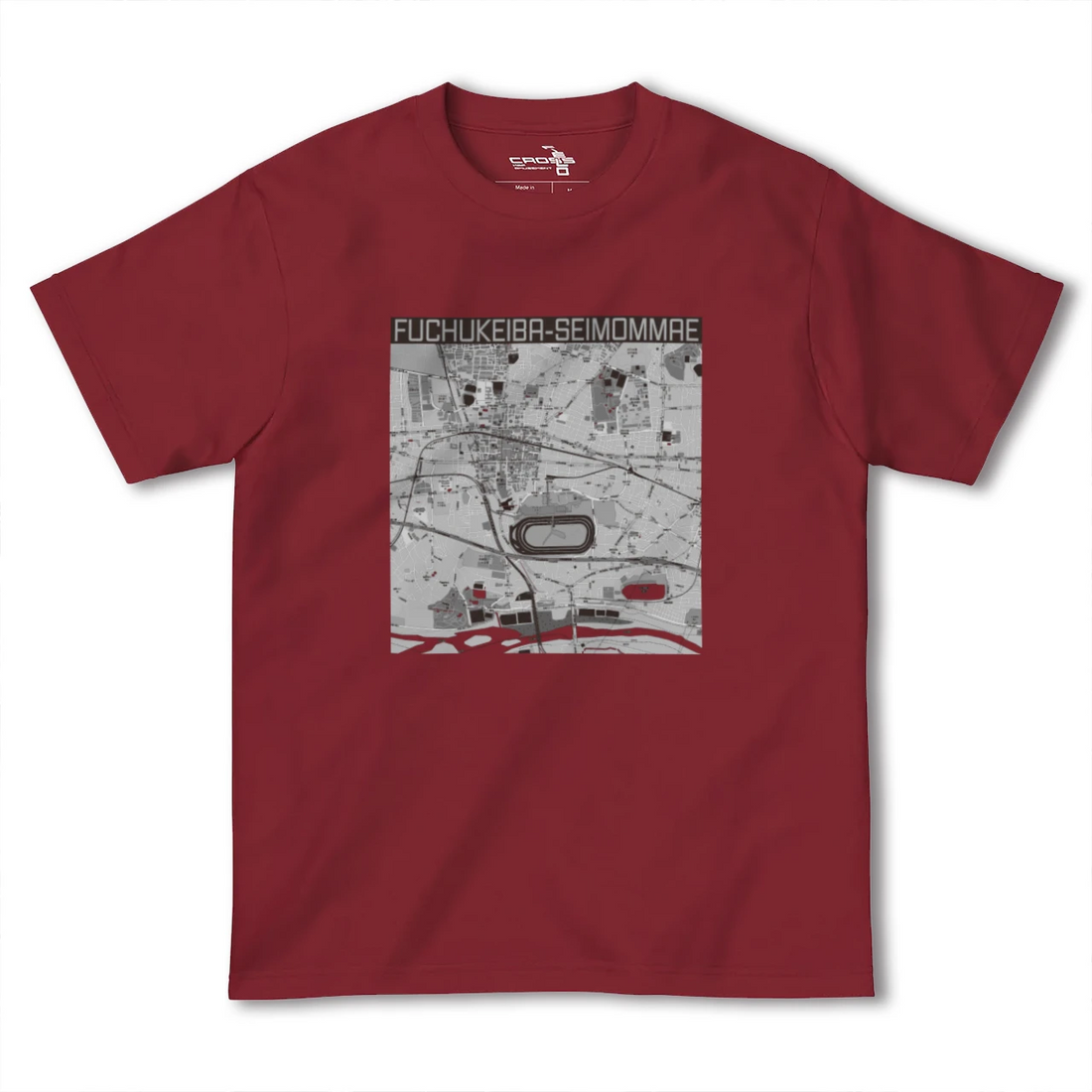 【府中競馬正門前(東京都)】地図柄ヘビーウェイトTシャツ