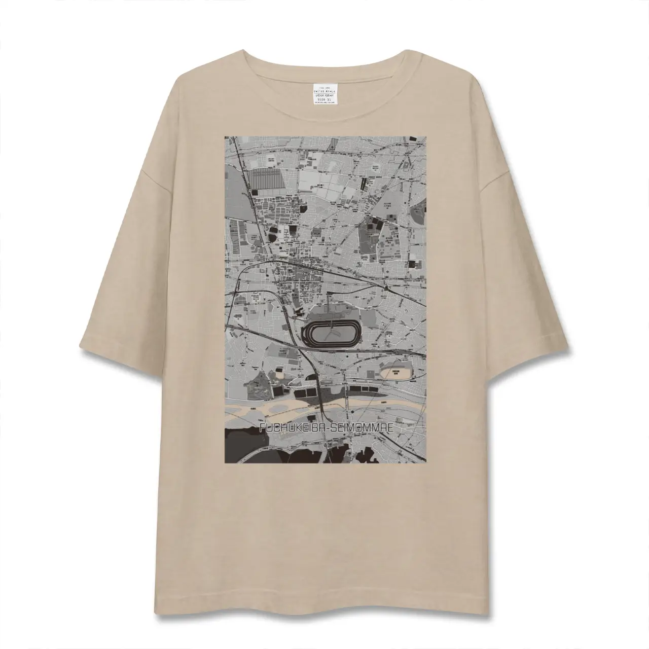 【府中競馬正門前（東京都）】地図柄ビッグシルエットTシャツ