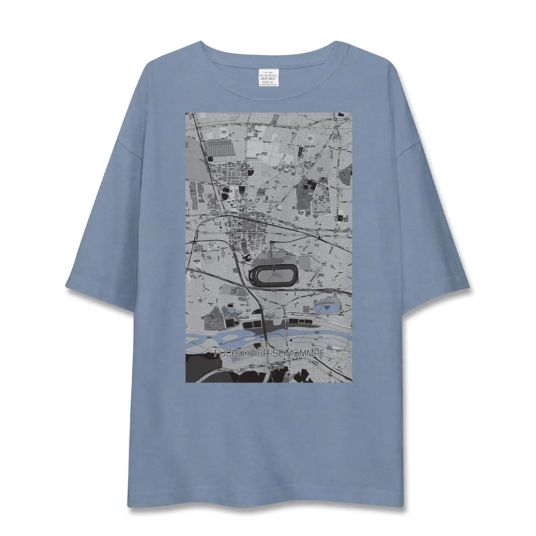 【府中競馬正門前（東京都）】地図柄ビッグシルエットTシャツ