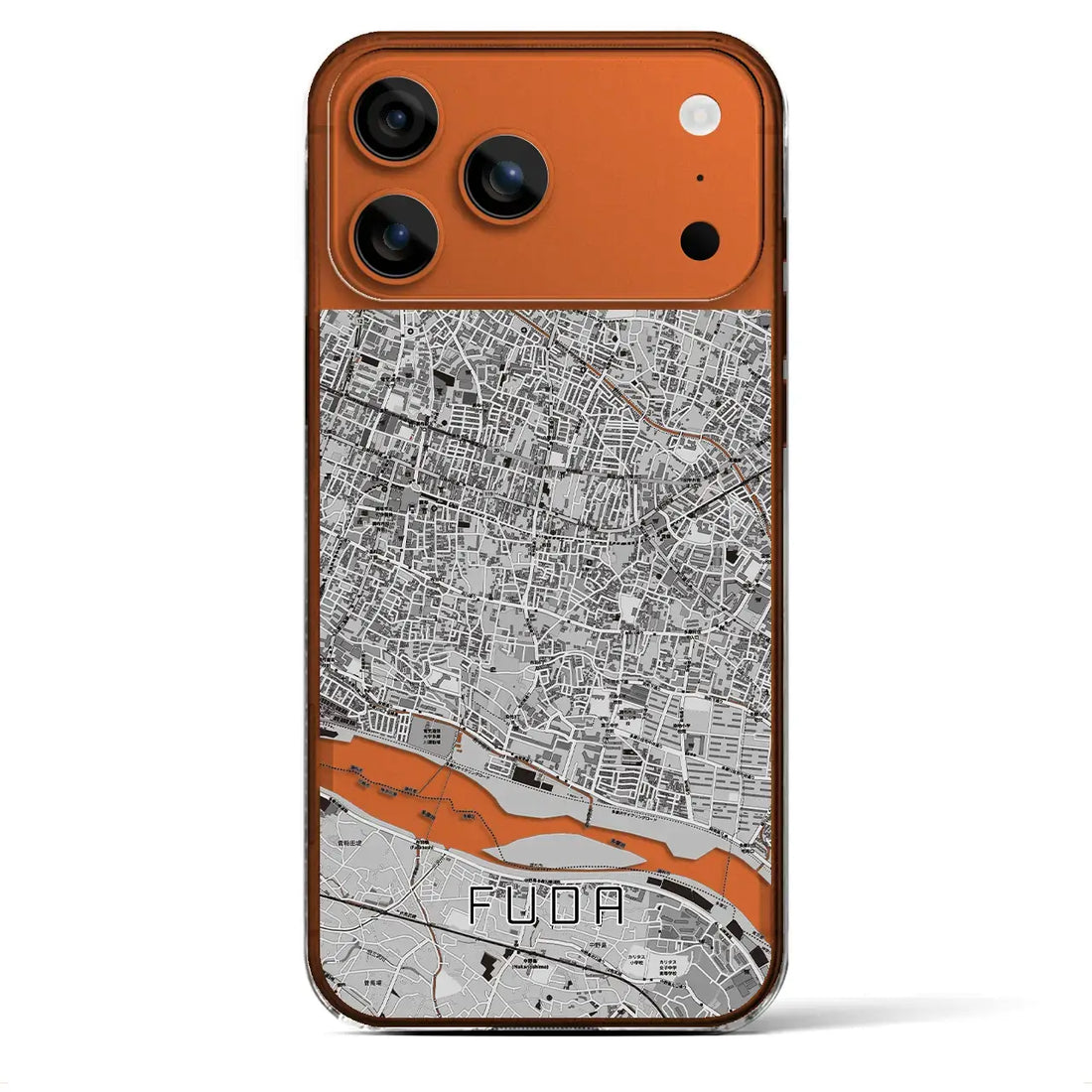【布田(東京都)】地図柄iPhoneケース(クリアタイプ)モノトーン・iPhone 17 Pro Max 用