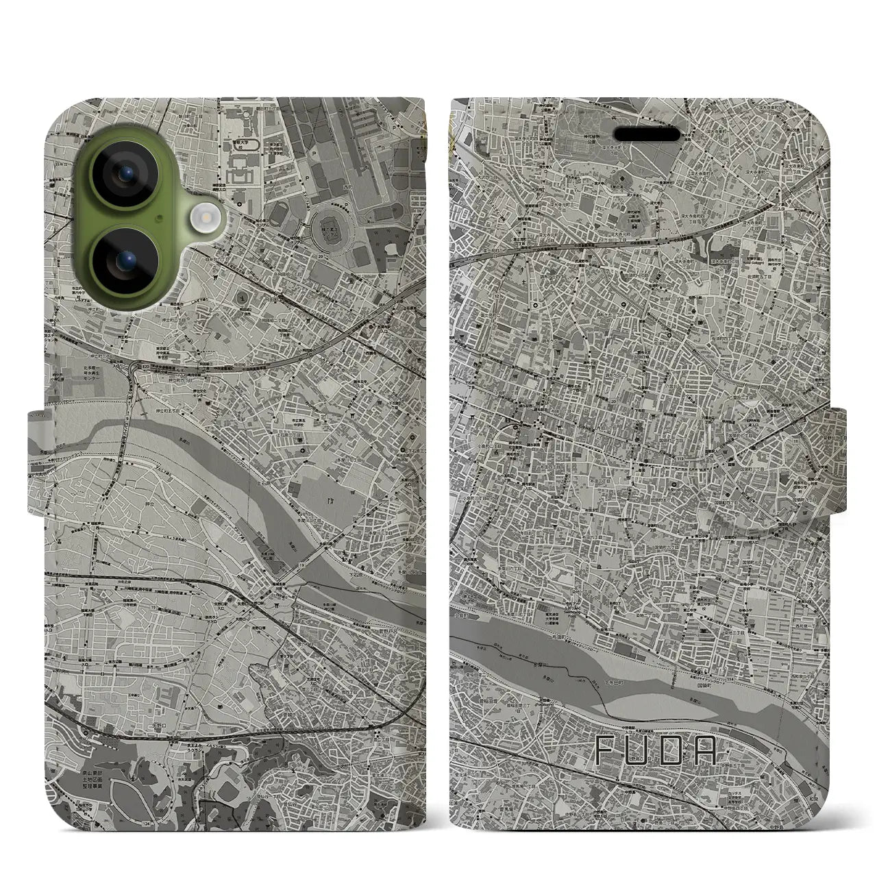 【布田（東京都）】地図柄iPhoneケース（手帳タイプ）