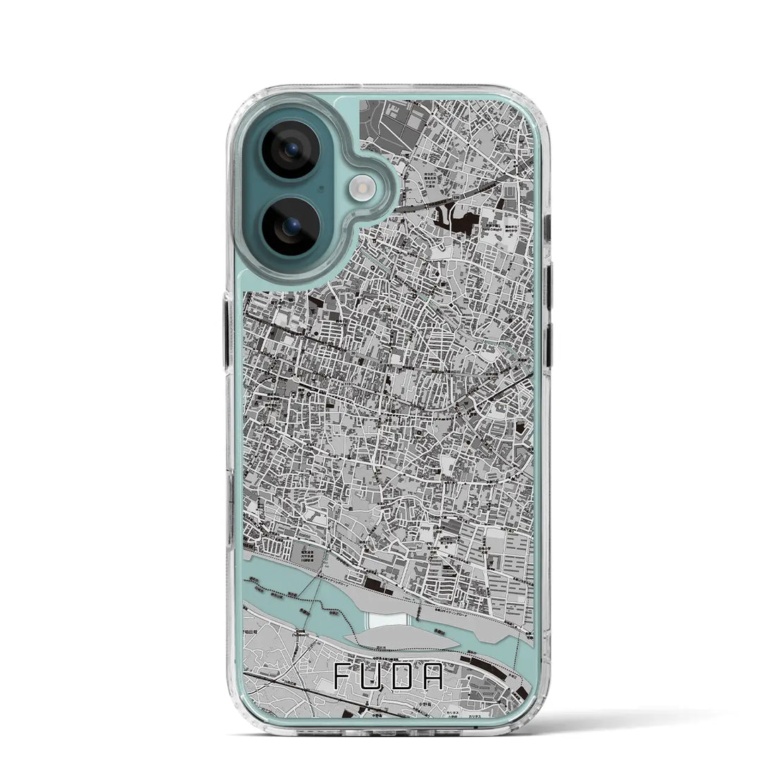 【布田(東京都)】地図柄iPhoneケース(MagSafeタイプ)モノトーン・iPhone 16 Pro 用