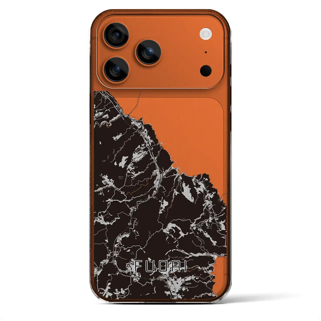 【普代（岩手県）】地図柄iPhoneケース（クリアタイプ）モノトーン・iPhone 17 Pro Max 用