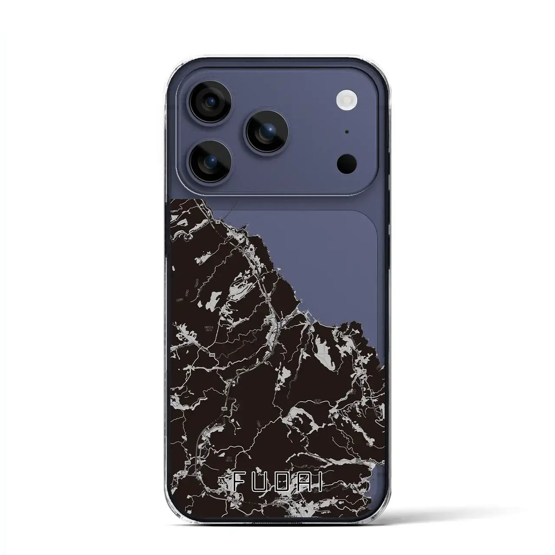 【普代(岩手県)】地図柄iPhoneケース(クリアタイプ)モノトーン・iPhone 17 Pro Max 用