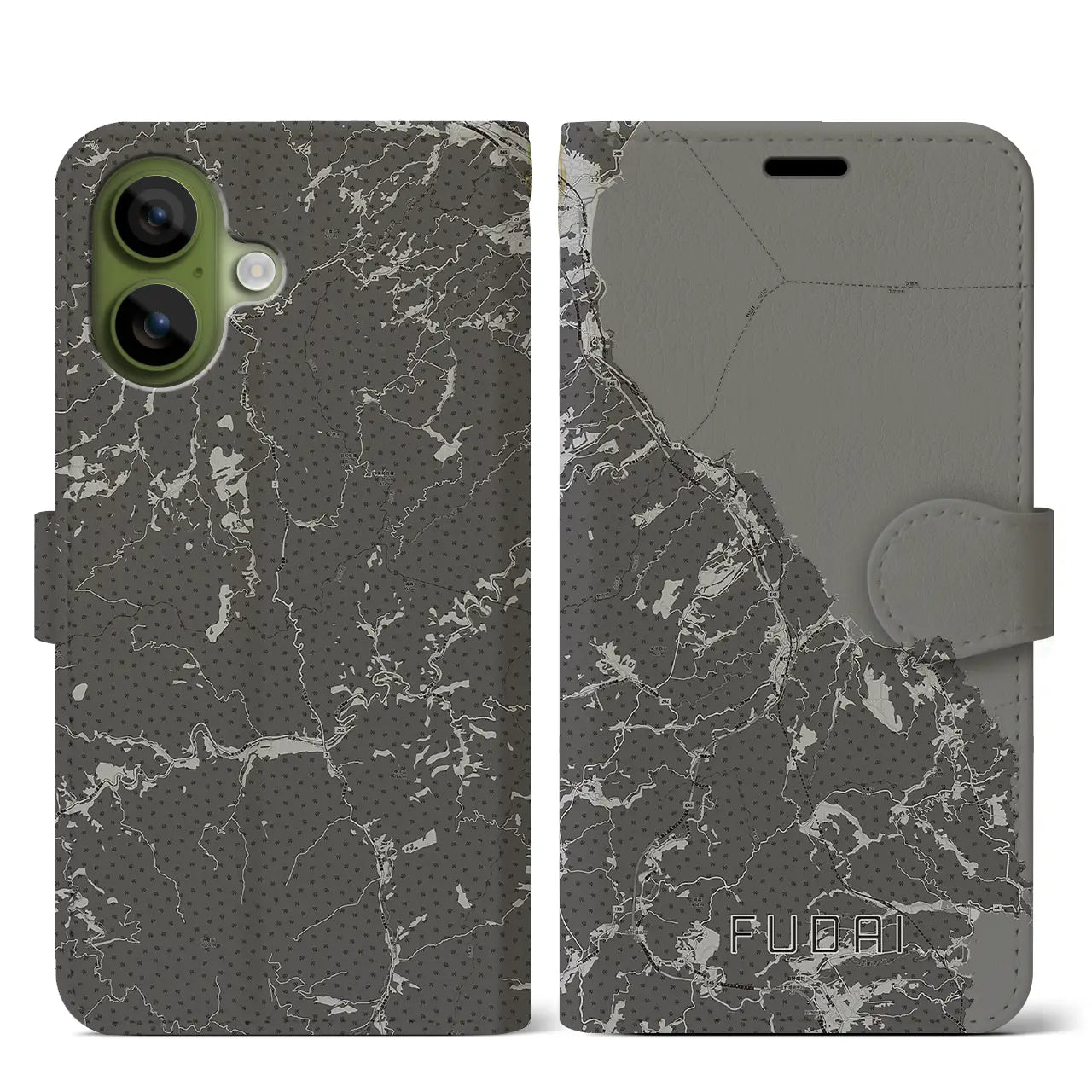 【普代（岩手県）】地図柄iPhoneケース（手帳タイプ）