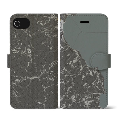 【普代（岩手県）】地図柄iPhoneケース（手帳タイプ）モノトーン・iPhone SE（第3 / 第2世代） / 8 / 7 / 6s / 6 用