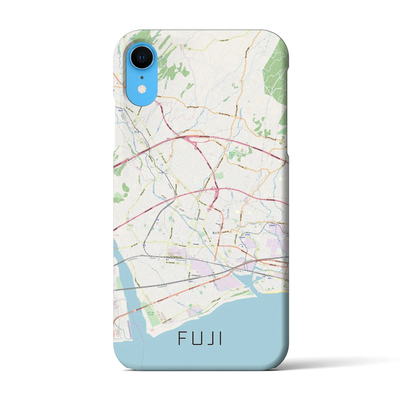 【富士（静岡県）】地図柄iPhoneケース（バックカバータイプ）