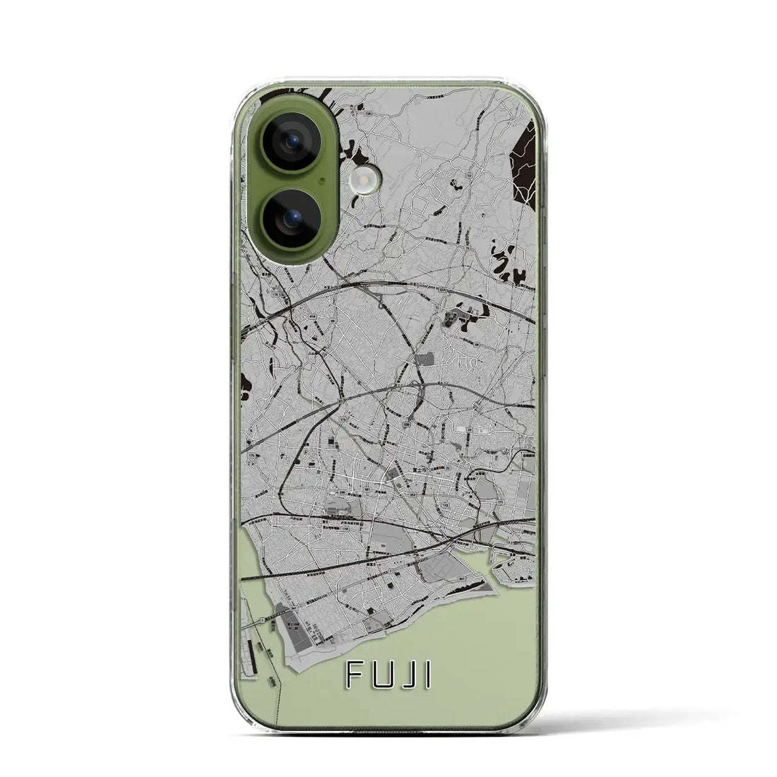 【富士(静岡県)】地図柄iPhoneケース(クリアタイプ)モノトーン・iPhone 17 Pro Max 用