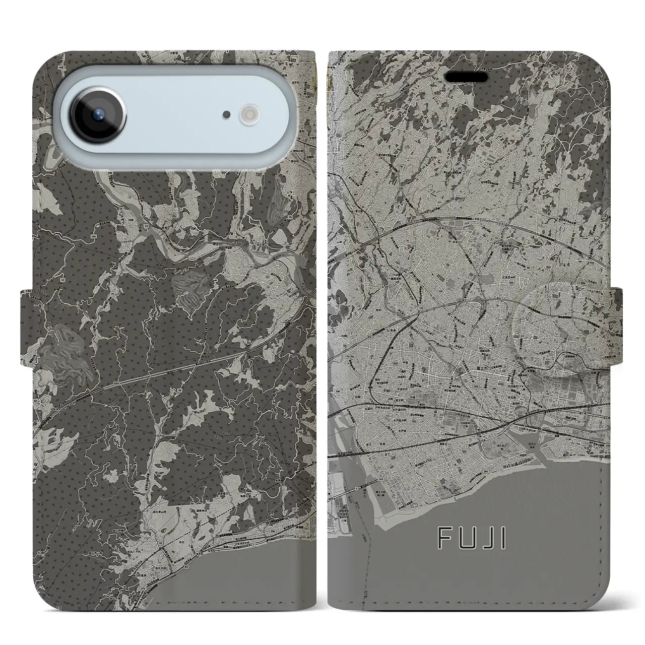 【富士（静岡県）】地図柄iPhoneケース（手帳タイプ）