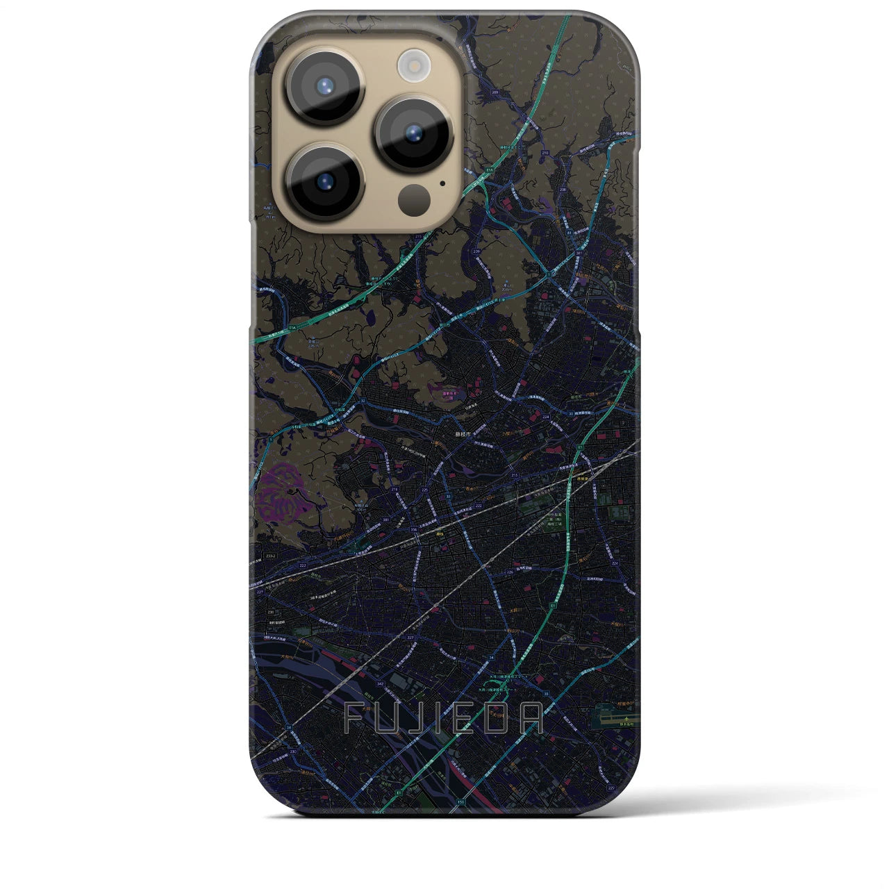【藤枝（静岡県）】地図柄iPhoneケース（バックカバータイプ）