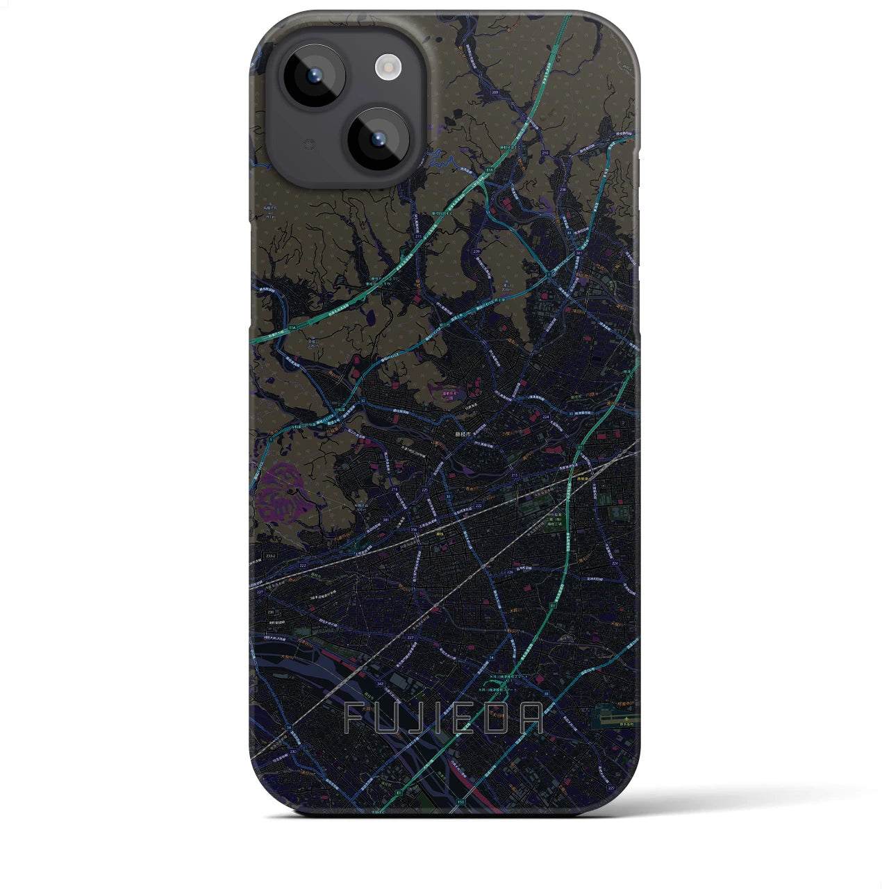 【藤枝（静岡県）】地図柄iPhoneケース（バックカバータイプ）