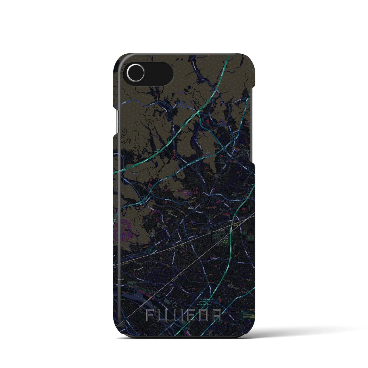 【藤枝（静岡県）】地図柄iPhoneケース（バックカバータイプ）