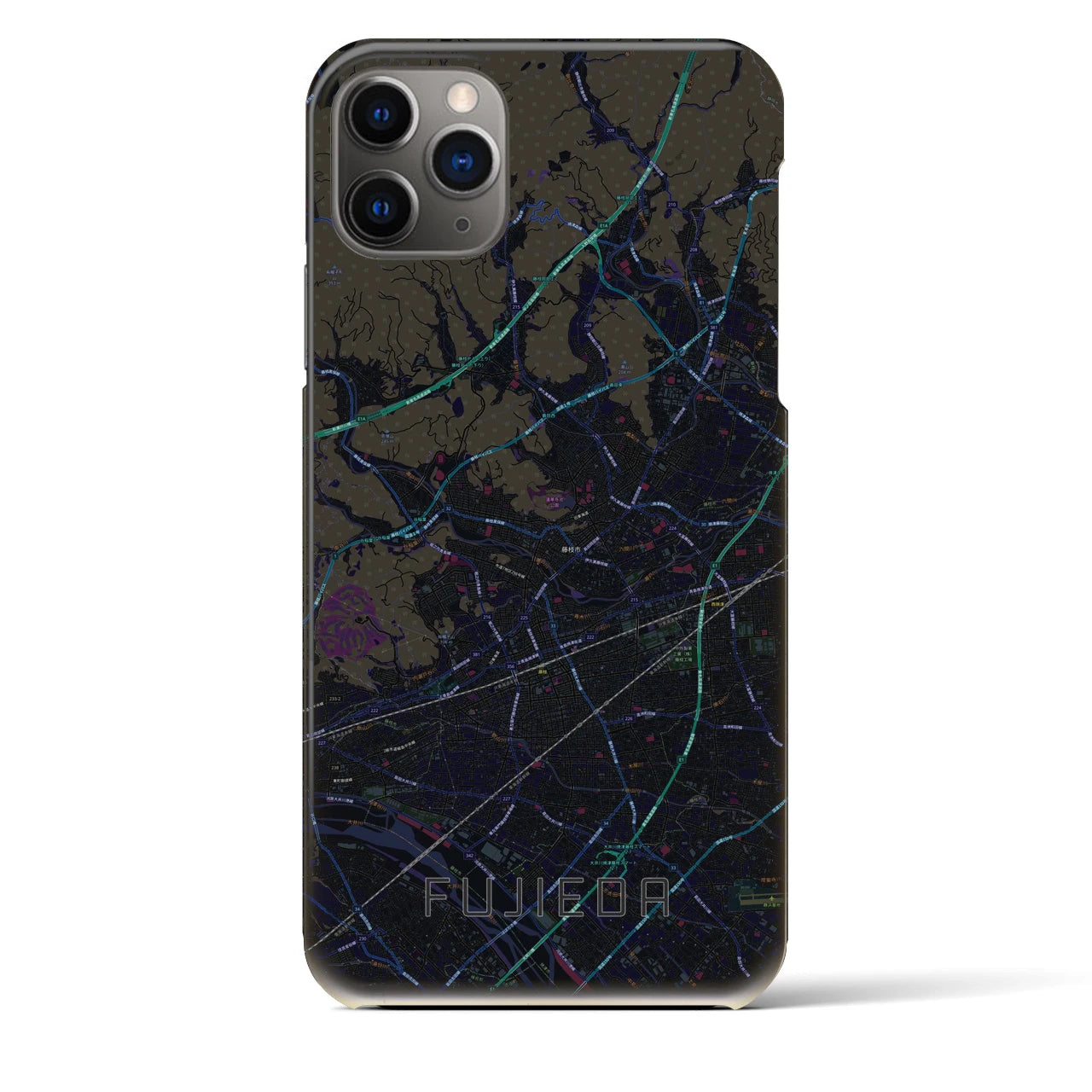 【藤枝（静岡県）】地図柄iPhoneケース（バックカバータイプ）
