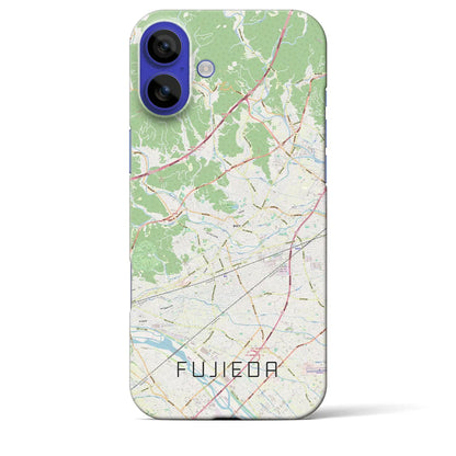 【藤枝（静岡県）】地図柄iPhoneケース（バックカバータイプ）ブラック・iPhone 16 Pro Max 用