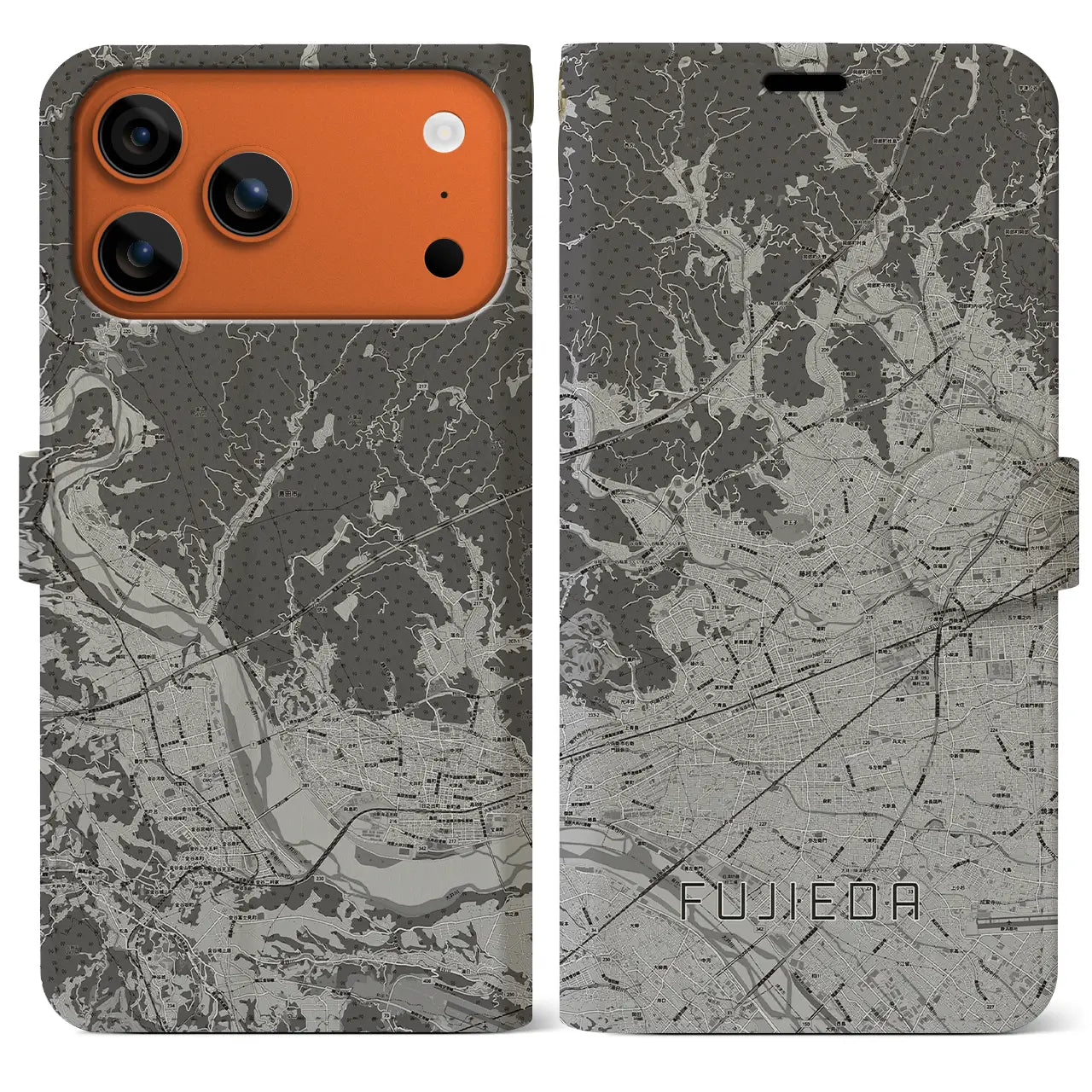 【藤枝（静岡県）】地図柄iPhoneケース（手帳タイプ）