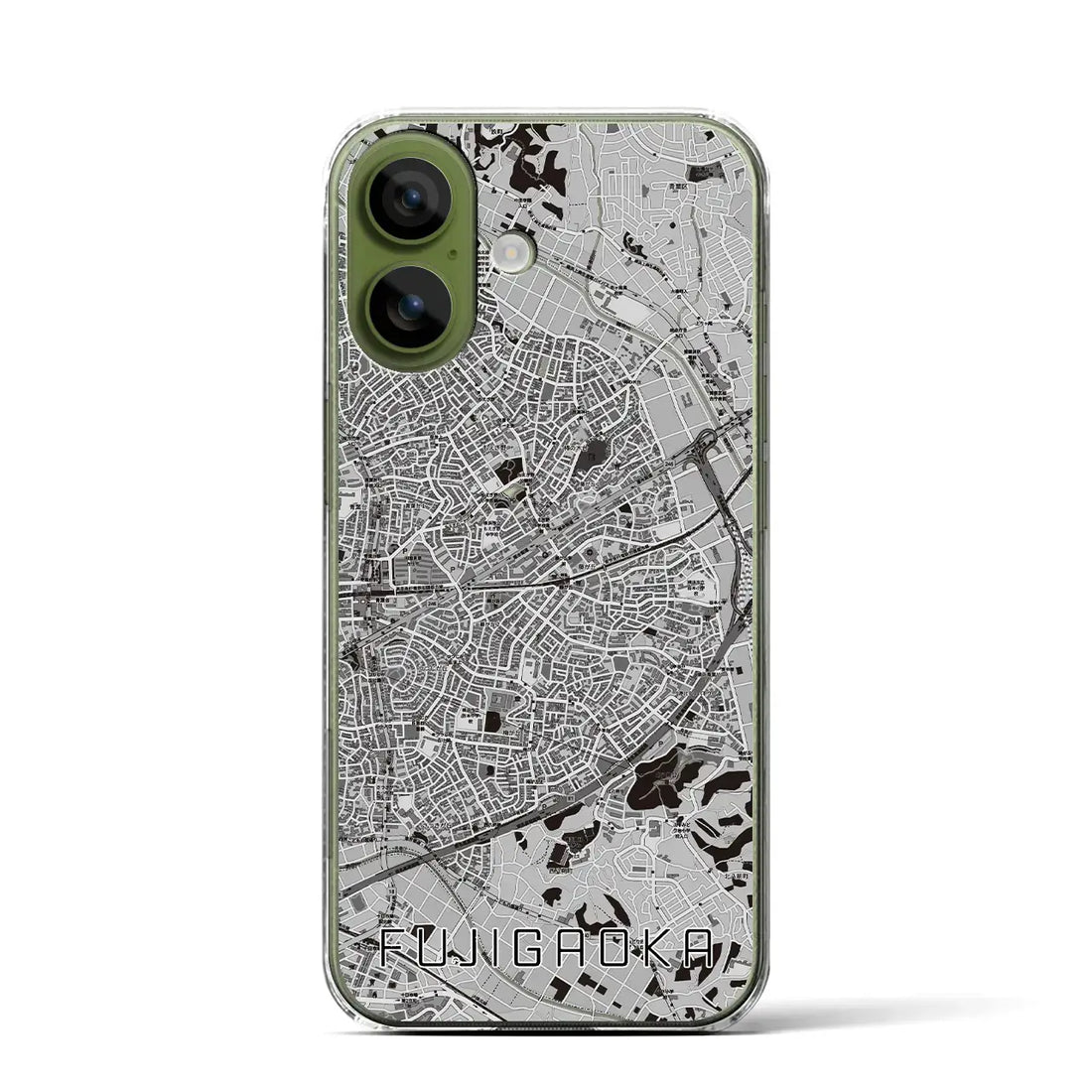 【藤が丘（神奈川県）】地図柄iPhoneケース（クリアタイプ）モノトーン・iPhone 17 Pro Max 用