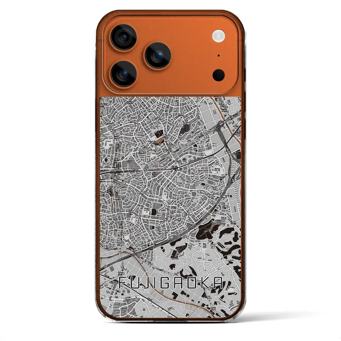 【藤が丘(神奈川県)】地図柄iPhoneケース(クリアタイプ)モノトーン・iPhone 17 Pro Max 用