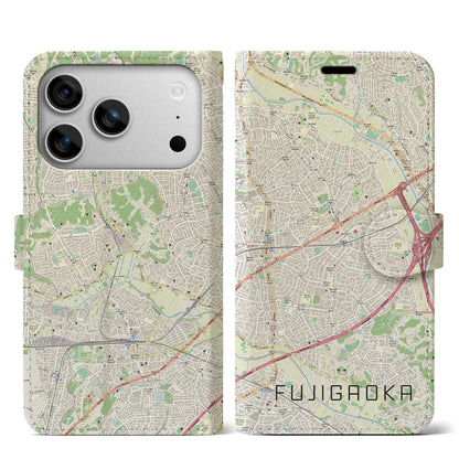 【藤が丘（神奈川県）】地図柄iPhoneケース（手帳タイプ）