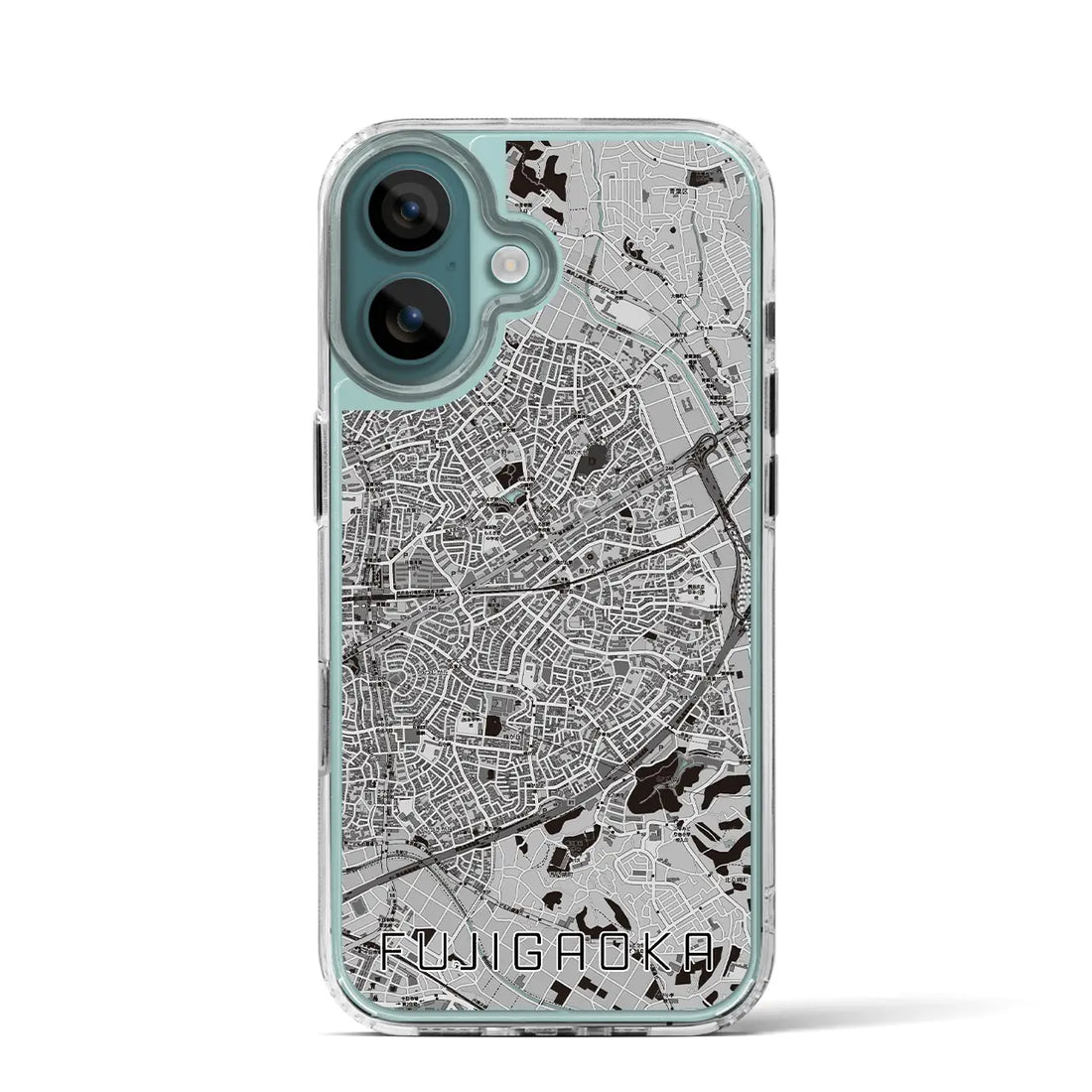 【藤が丘（神奈川県）】地図柄iPhoneケース（MagSafeタイプ）モノトーン・iPhone 16 Pro 用