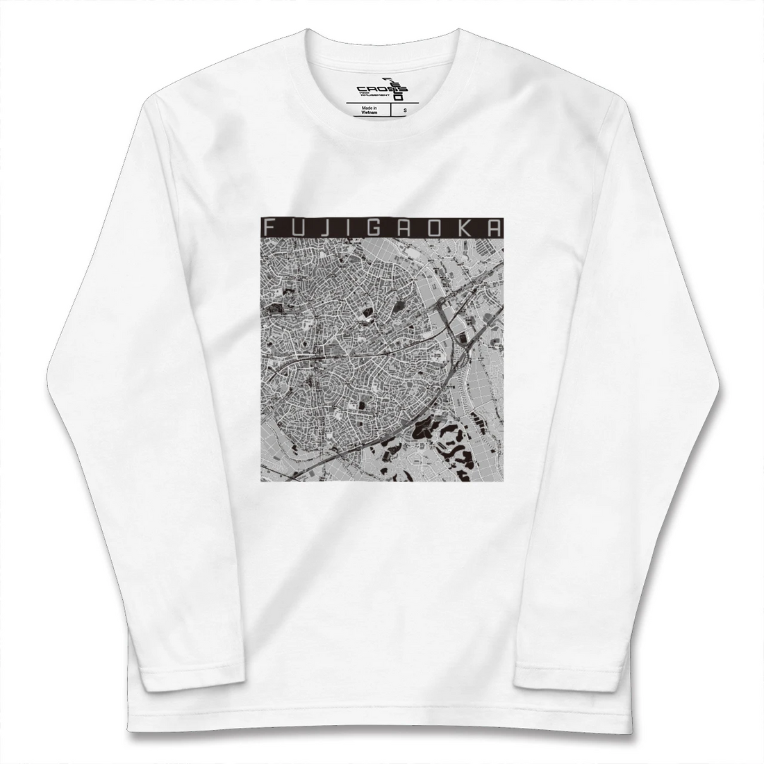 【藤が丘（神奈川県）】地図柄ロングスリーブTシャツ