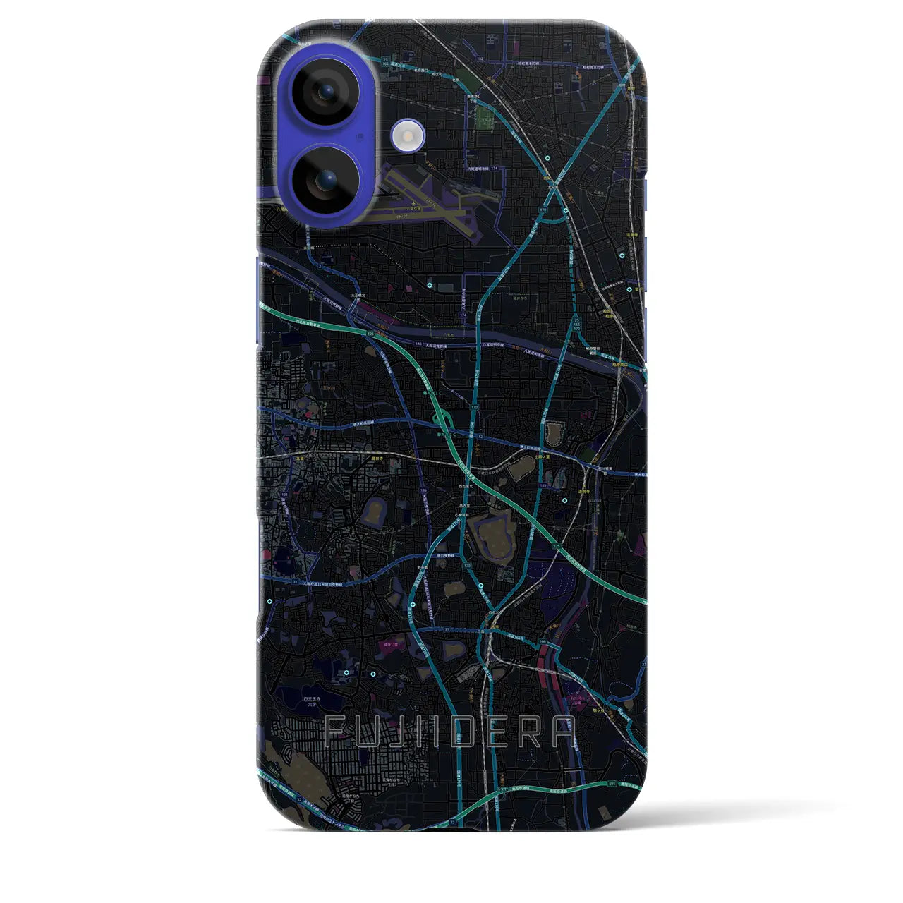 【藤井寺（大阪府）】地図柄iPhoneケース（バックカバータイプ）