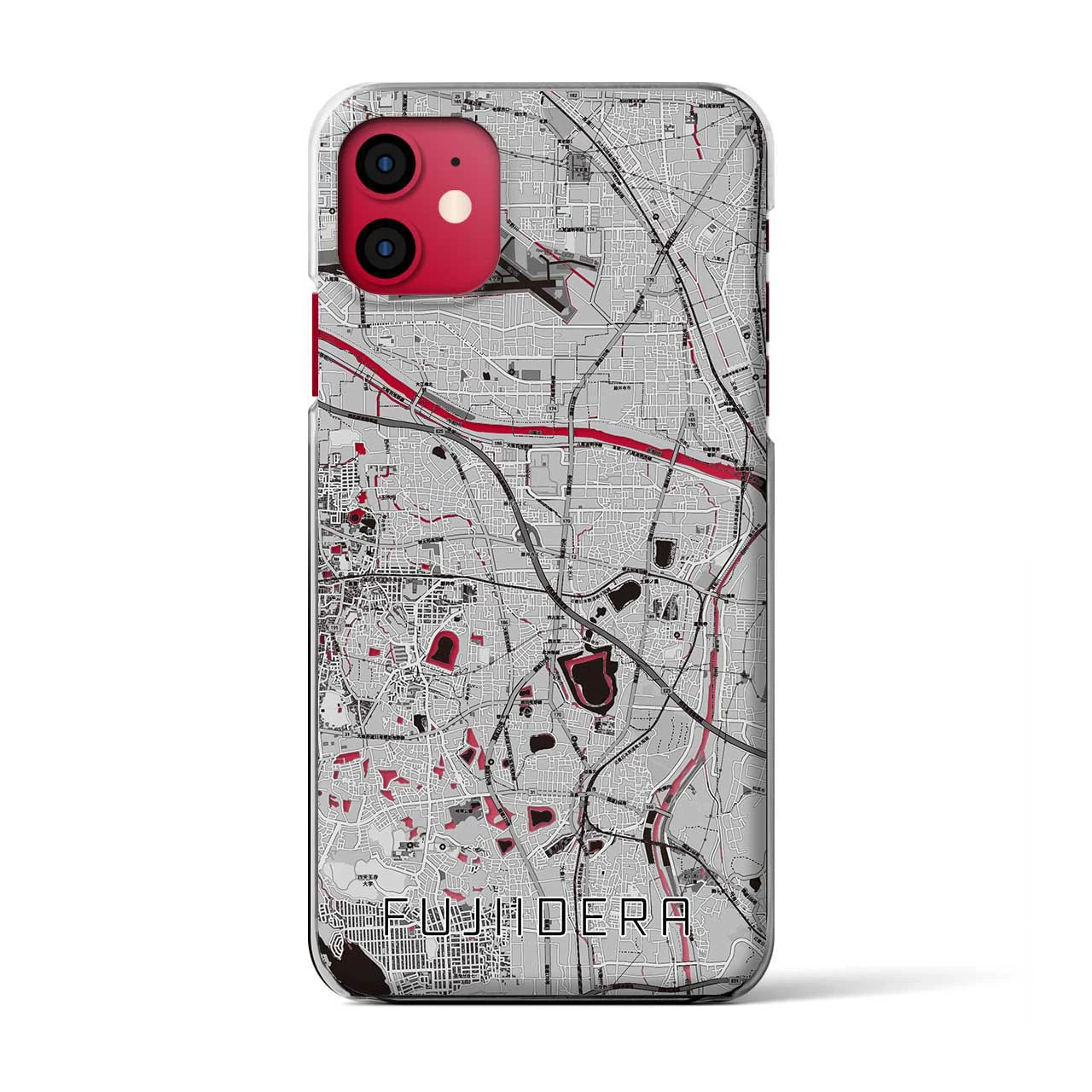 【藤井寺（大阪府）】地図柄iPhoneケース（クリアタイプ）