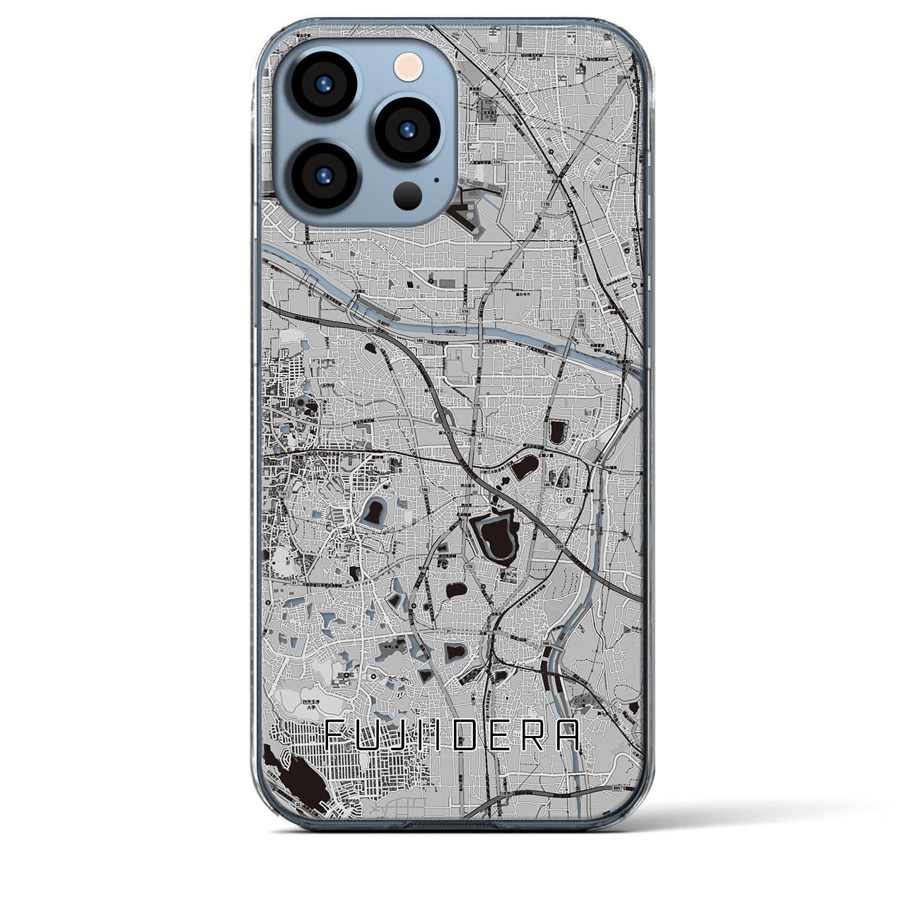 【藤井寺（大阪府）】地図柄iPhoneケース（クリアタイプ）