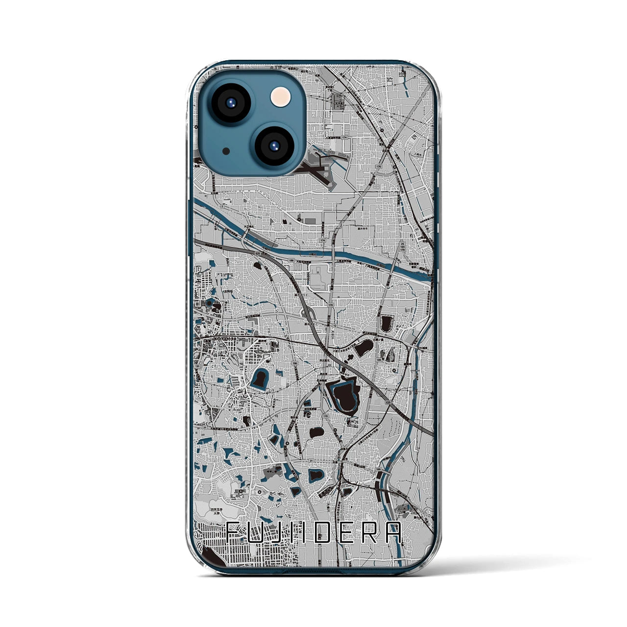 【藤井寺（大阪府）】地図柄iPhoneケース（クリアタイプ）