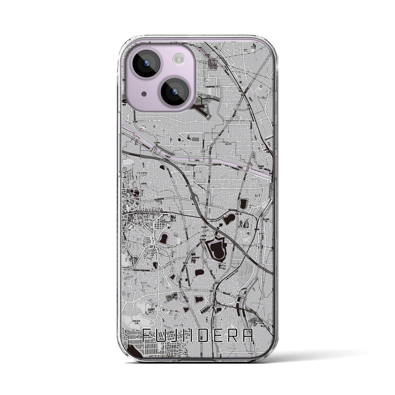 【藤井寺（大阪府）】地図柄iPhoneケース（クリアタイプ）