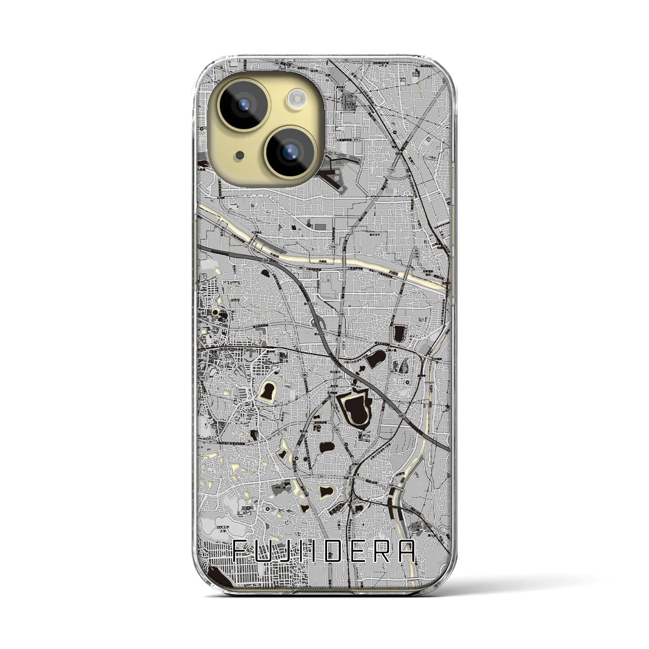 【藤井寺（大阪府）】地図柄iPhoneケース（クリアタイプ）
