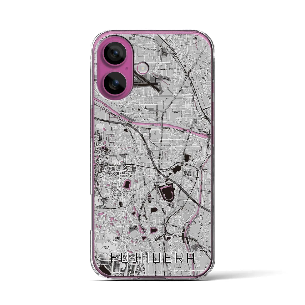 【藤井寺（大阪府）】地図柄iPhoneケース（クリアタイプ）
