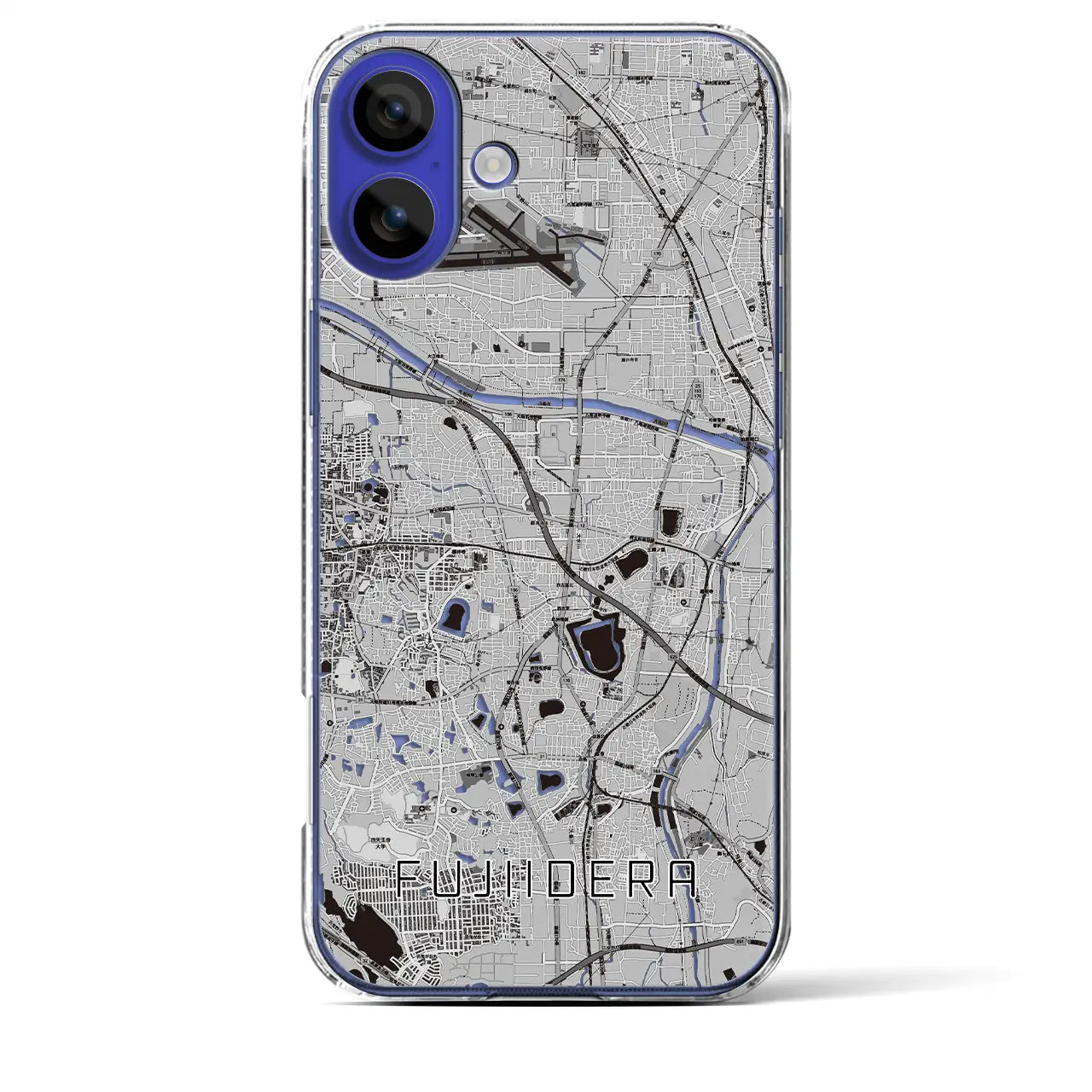 【藤井寺（大阪府）】地図柄iPhoneケース（クリアタイプ）