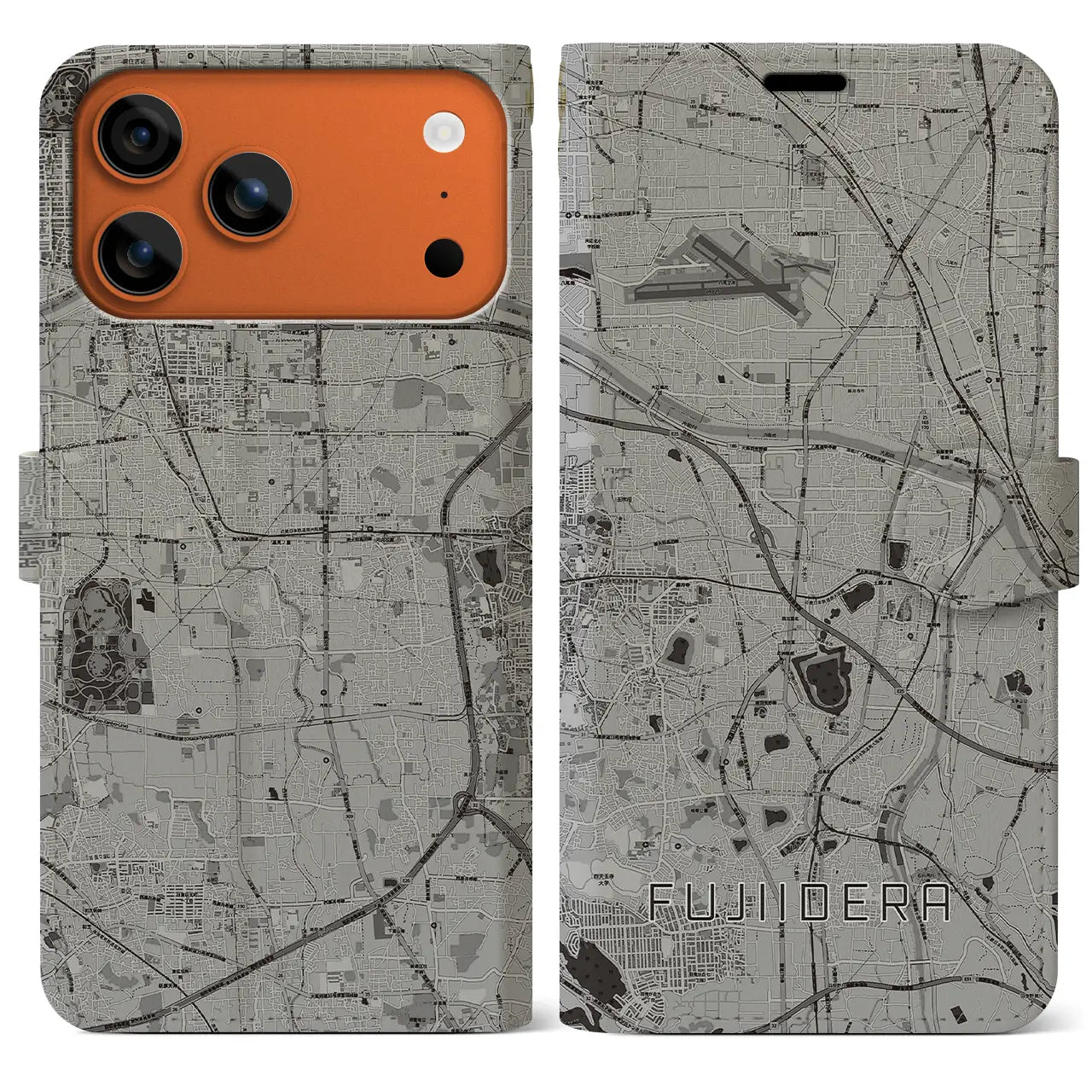 【藤井寺（大阪府）】地図柄iPhoneケース（手帳タイプ）