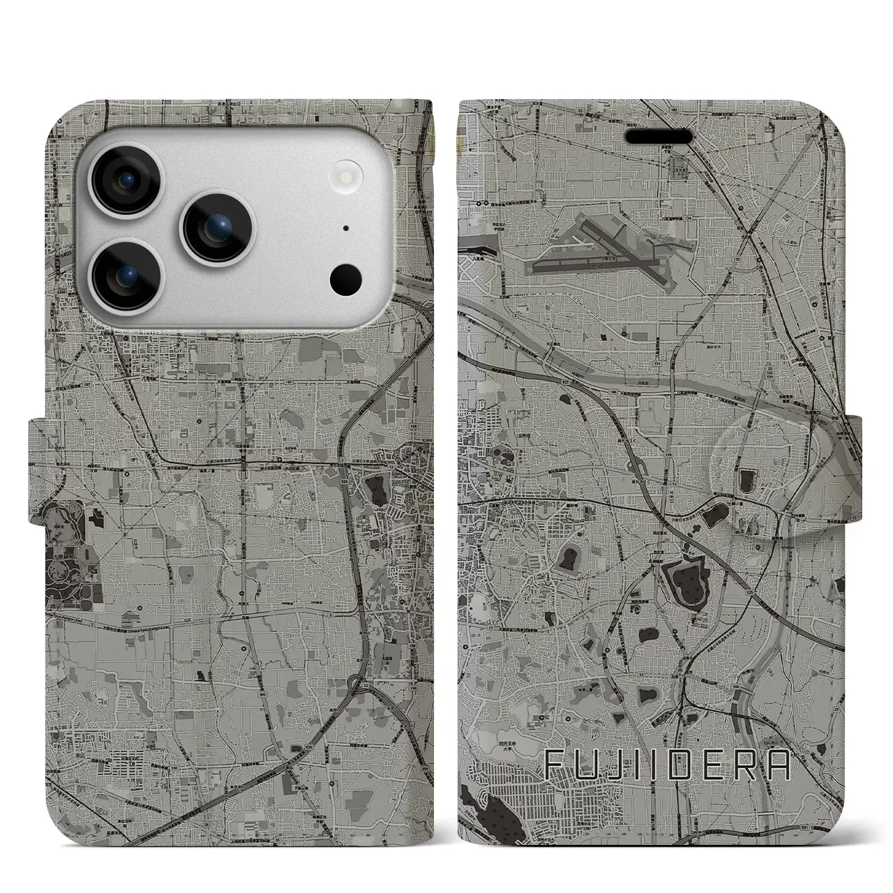 【藤井寺（大阪府）】地図柄iPhoneケース（手帳タイプ）