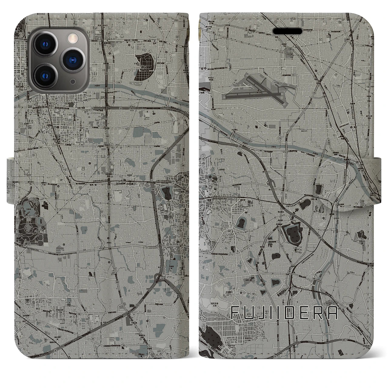 【藤井寺（大阪府）】地図柄iPhoneケース（手帳タイプ）