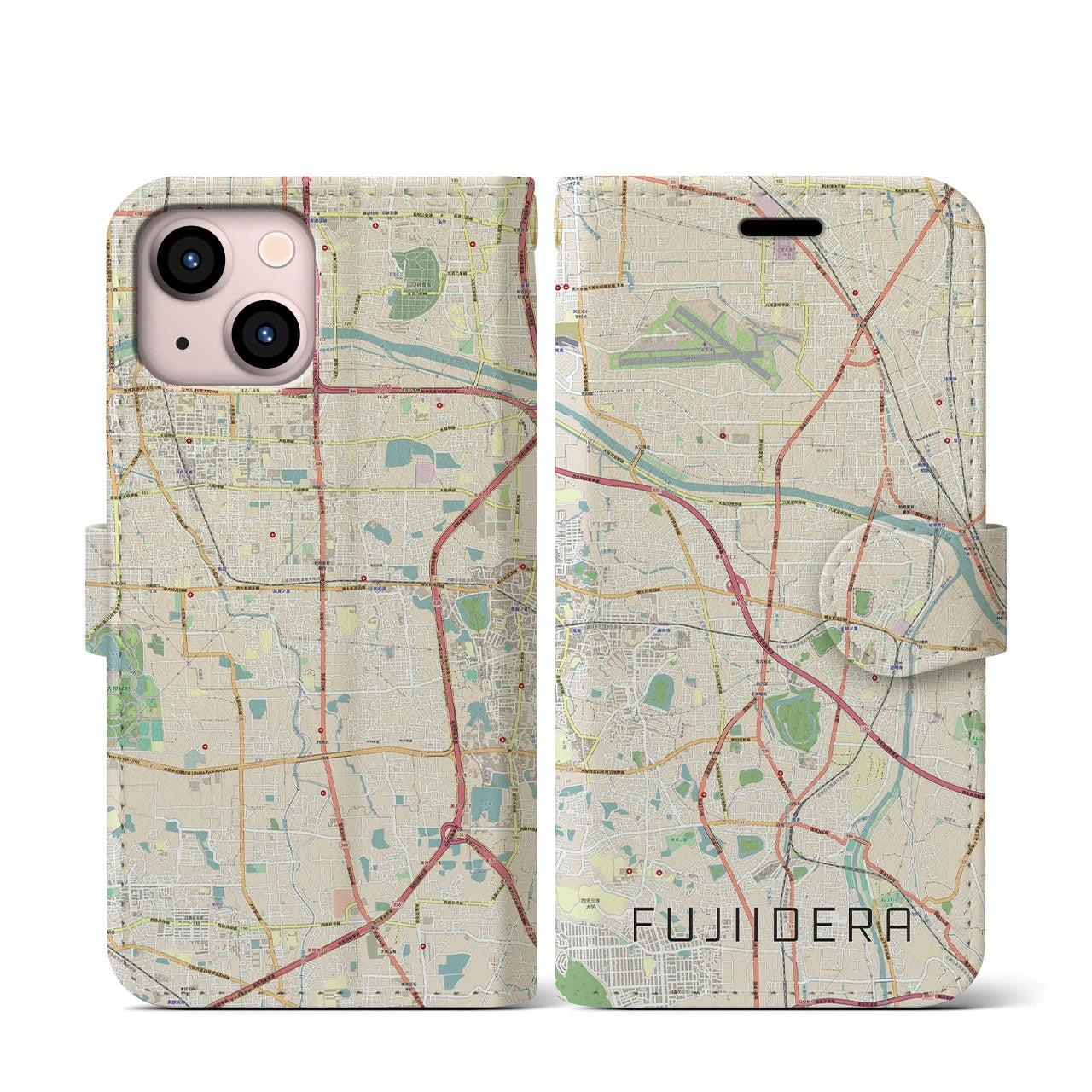 【藤井寺（大阪府）】地図柄iPhoneケース（手帳タイプ）