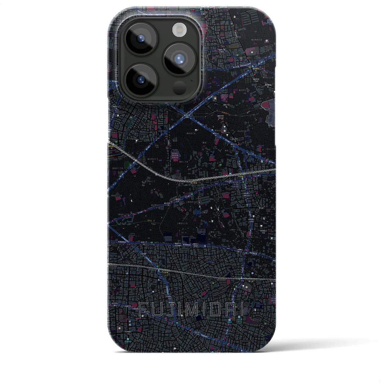 【富士見台（東京都）】地図柄iPhoneケース（バックカバータイプ）