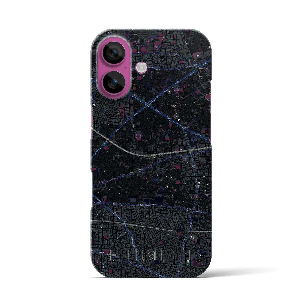 【富士見台（東京都）】地図柄iPhoneケース（バックカバータイプ）