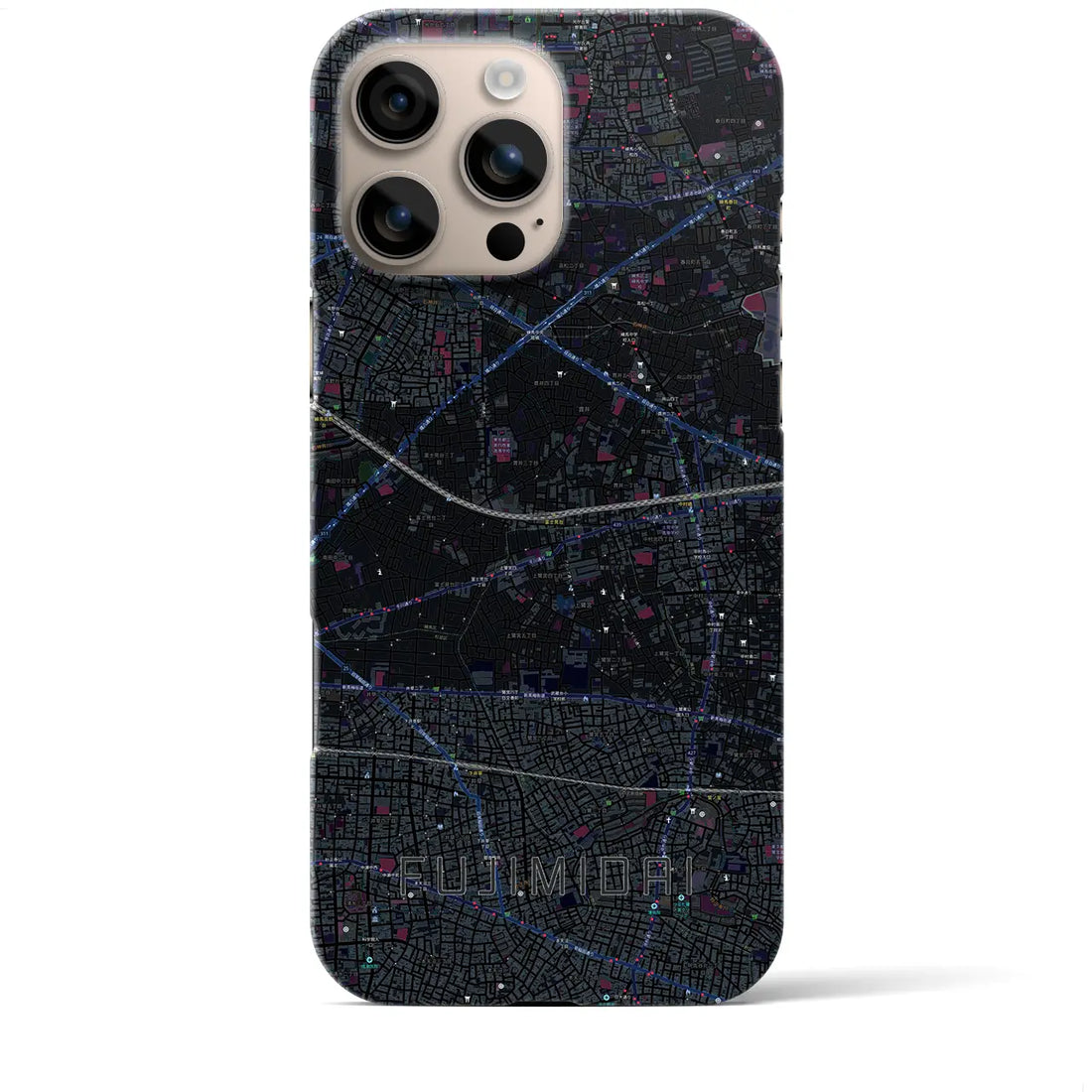 【富士見台(東京都)】地図柄iPhoneケース(バックカバータイプ)