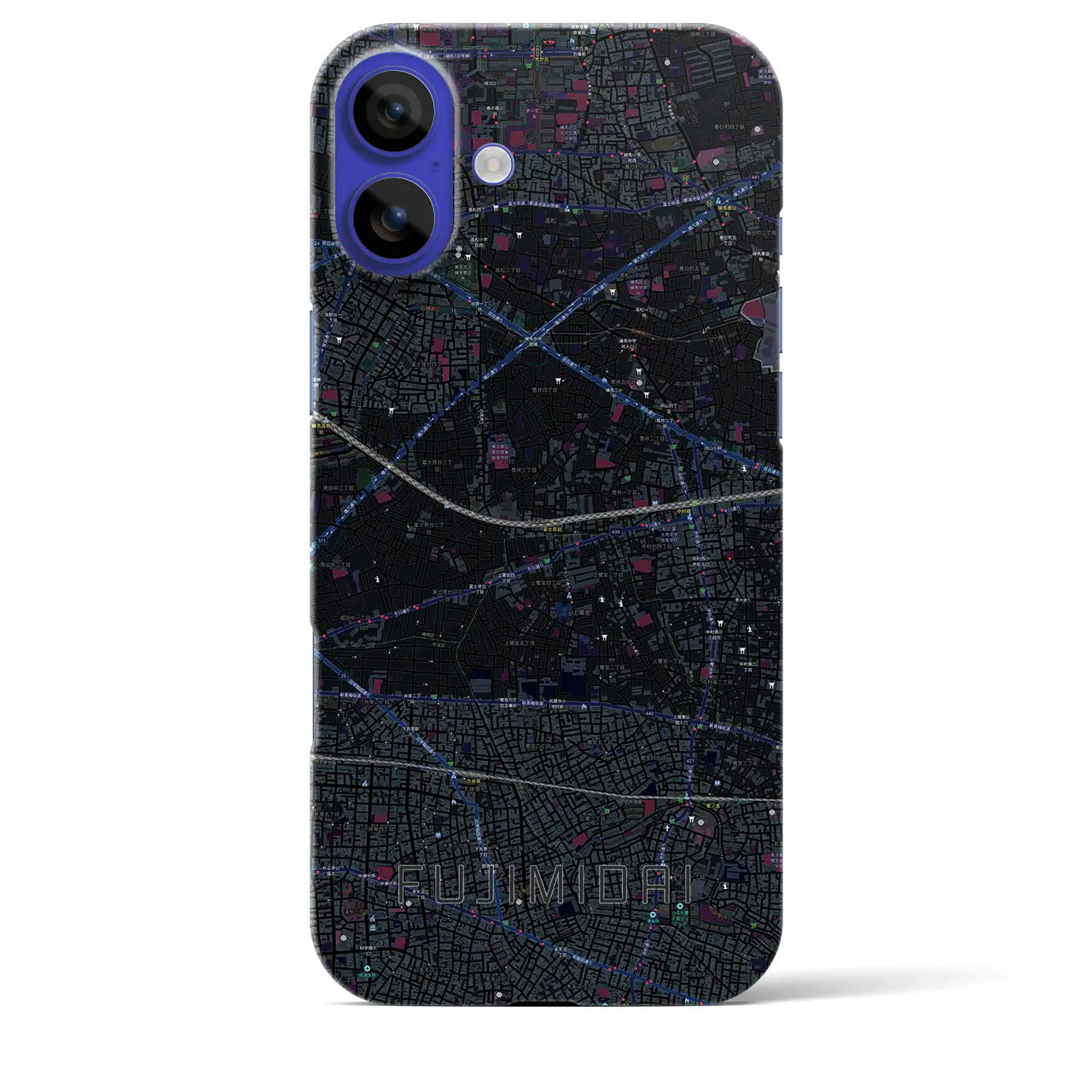 【富士見台（東京都）】地図柄iPhoneケース（バックカバータイプ）