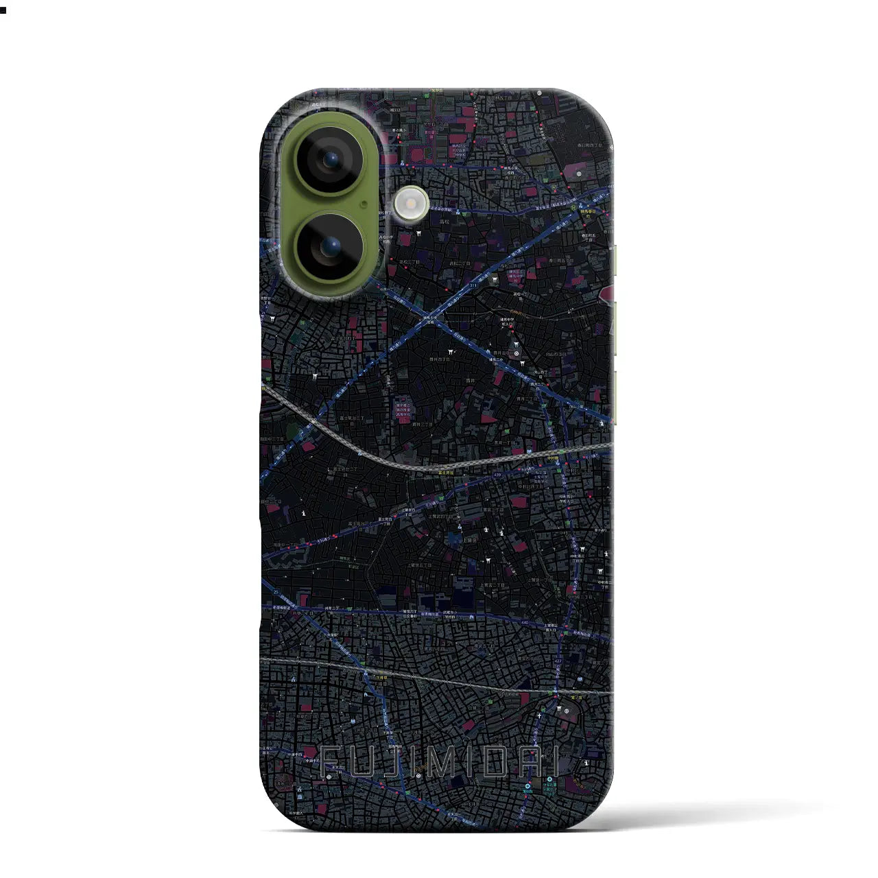 【富士見台（東京都）】地図柄iPhoneケース（バックカバータイプ）