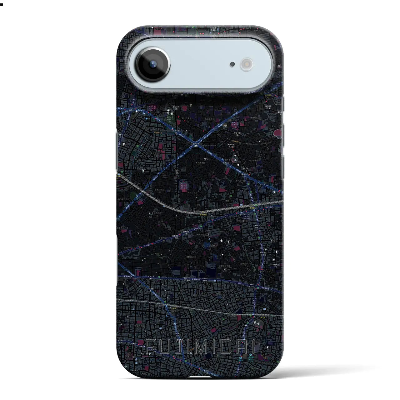 【富士見台（東京都）】地図柄iPhoneケース（バックカバータイプ）