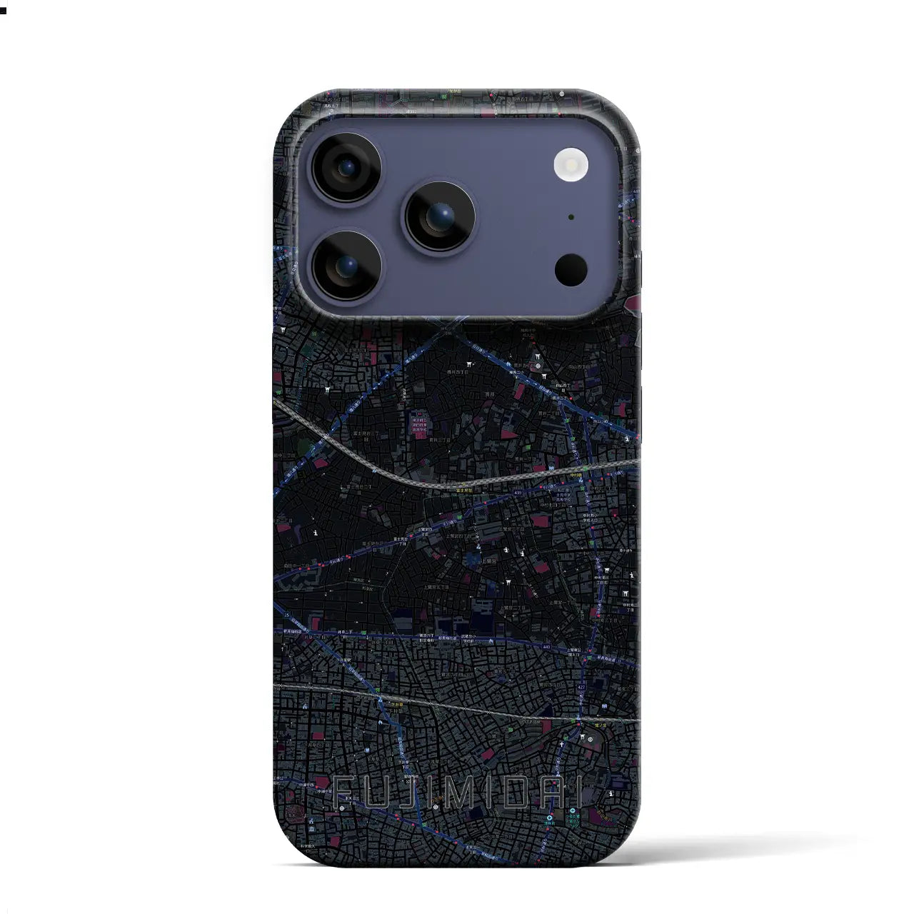 【富士見台（東京都）】地図柄iPhoneケース（バックカバータイプ）