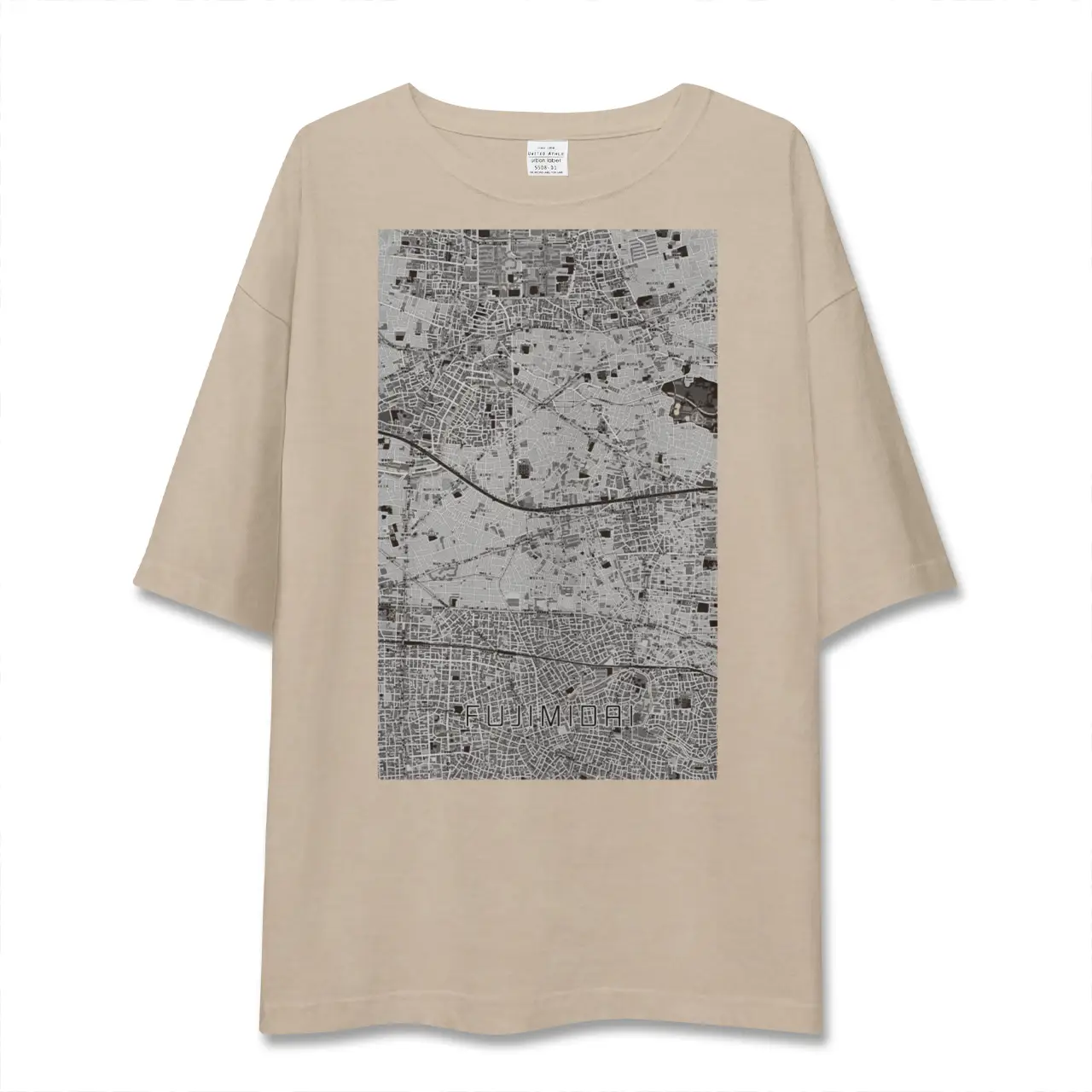 【富士見台（東京都）】地図柄ビッグシルエットTシャツ